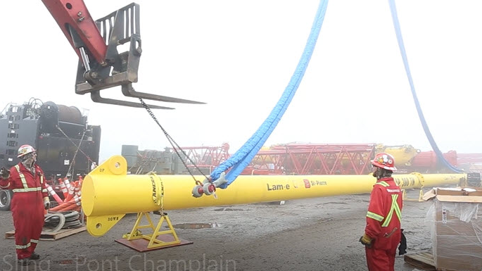 Round sling for Champlain bridge