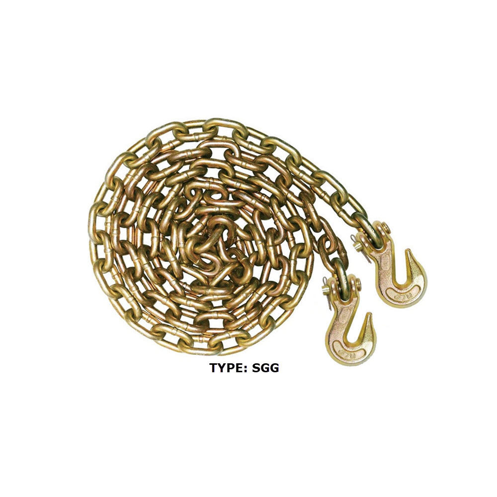 Chaîne d'arrimage avec crochets de préhension Grade 70