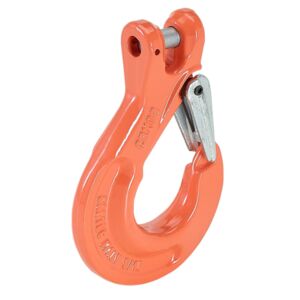 X100 5/16 Grab Hook With Pin – Grade 100 Clevis Hook For Tow Chain Lifting, Orange, XCG312WLi