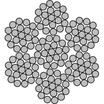 Steel wire rope - 6x19M+WSC (7x19)