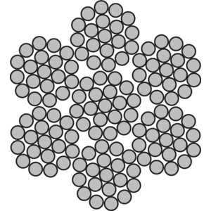 Steel wire rope - 6x19M+WSC (7x19)